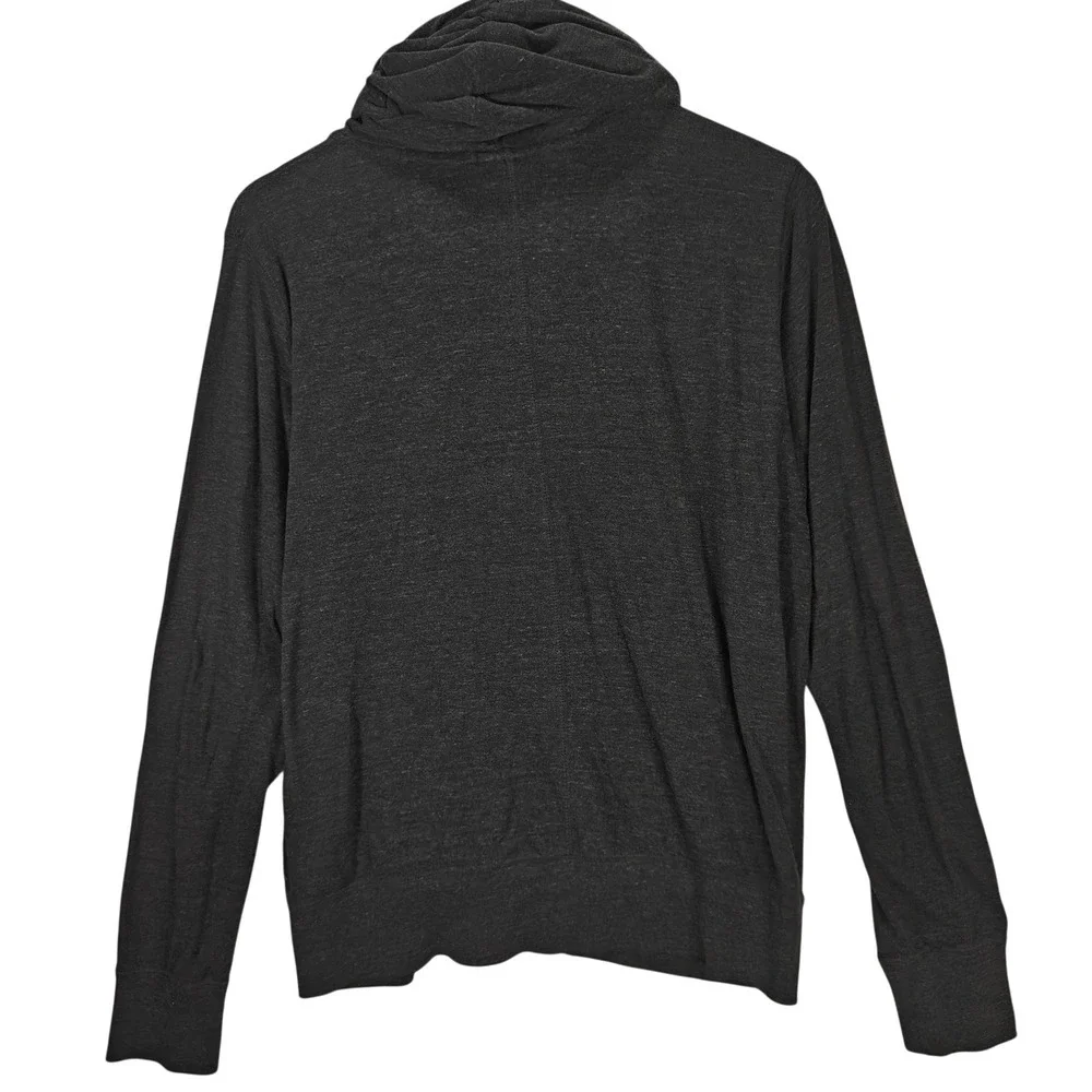 Nike Mens Charcoal Heather Grey Full Zip Hoodie Organic Cotton Blend Large